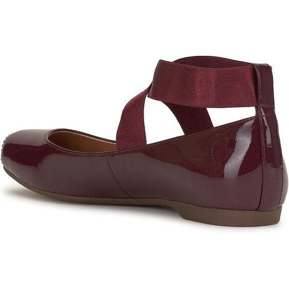 Jessica Simpson Women Berrilicious Faux Leather Ankle Cross Elastic Ballet Flats - Picture 7 of 9